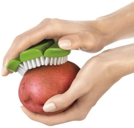 Organic Vegetable Brush with Natural Bristles - Safe & Effective Cleaning for Carrots, Potatoes, Mushrooms - Perfect for Kitchen, Camping & Farm Fresh Produce