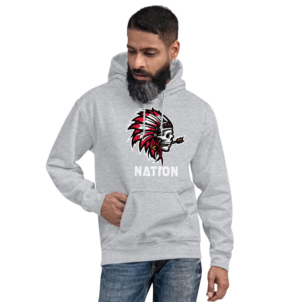 Chief Nation Football Fan Indian Unisex Hoodie - Sport Grey Pullover for Men & Women | Perfect for Game Day, Tailgating & Casual Wear