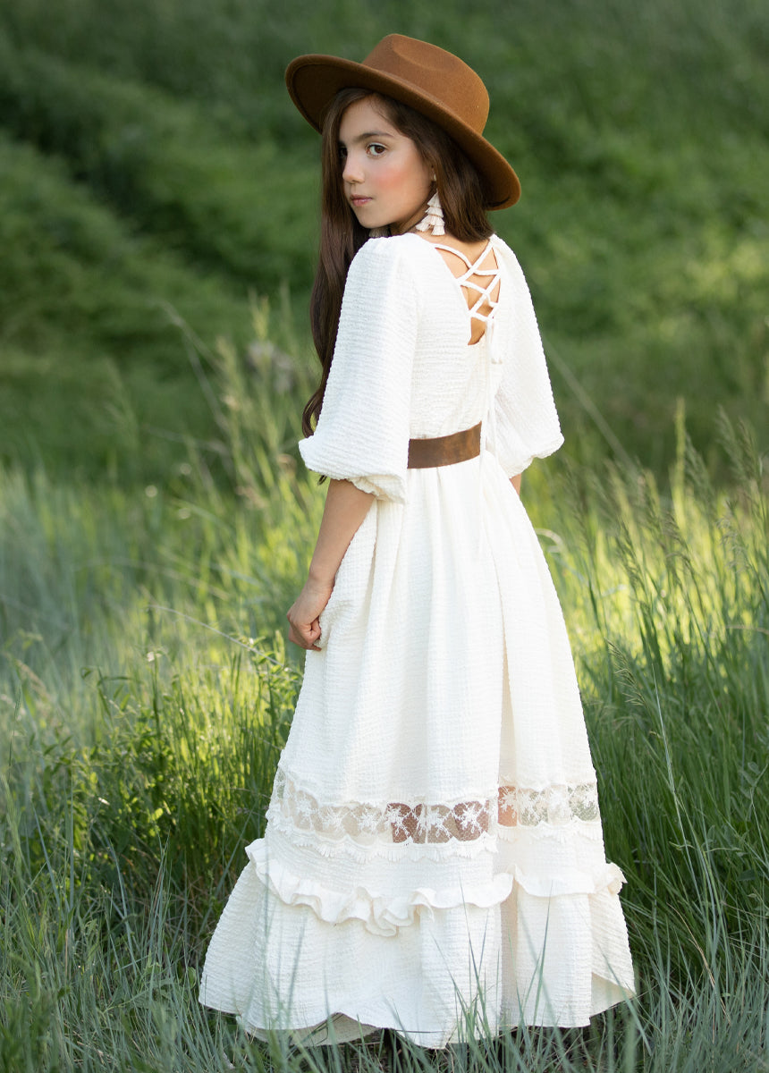 Karlie Cream Dress - Elegant Women's Party & Wedding Guest Dress for Special Occasions