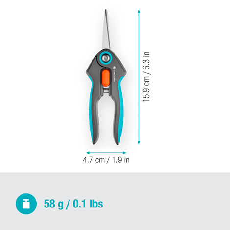 Gardena FreshCut Premium Garden Pruning Shears - Sharp Stainless Steel Blades, Ergonomic Handle for Comfortable Trimming - Perfect for Gardening, Landscaping, and Plant Care