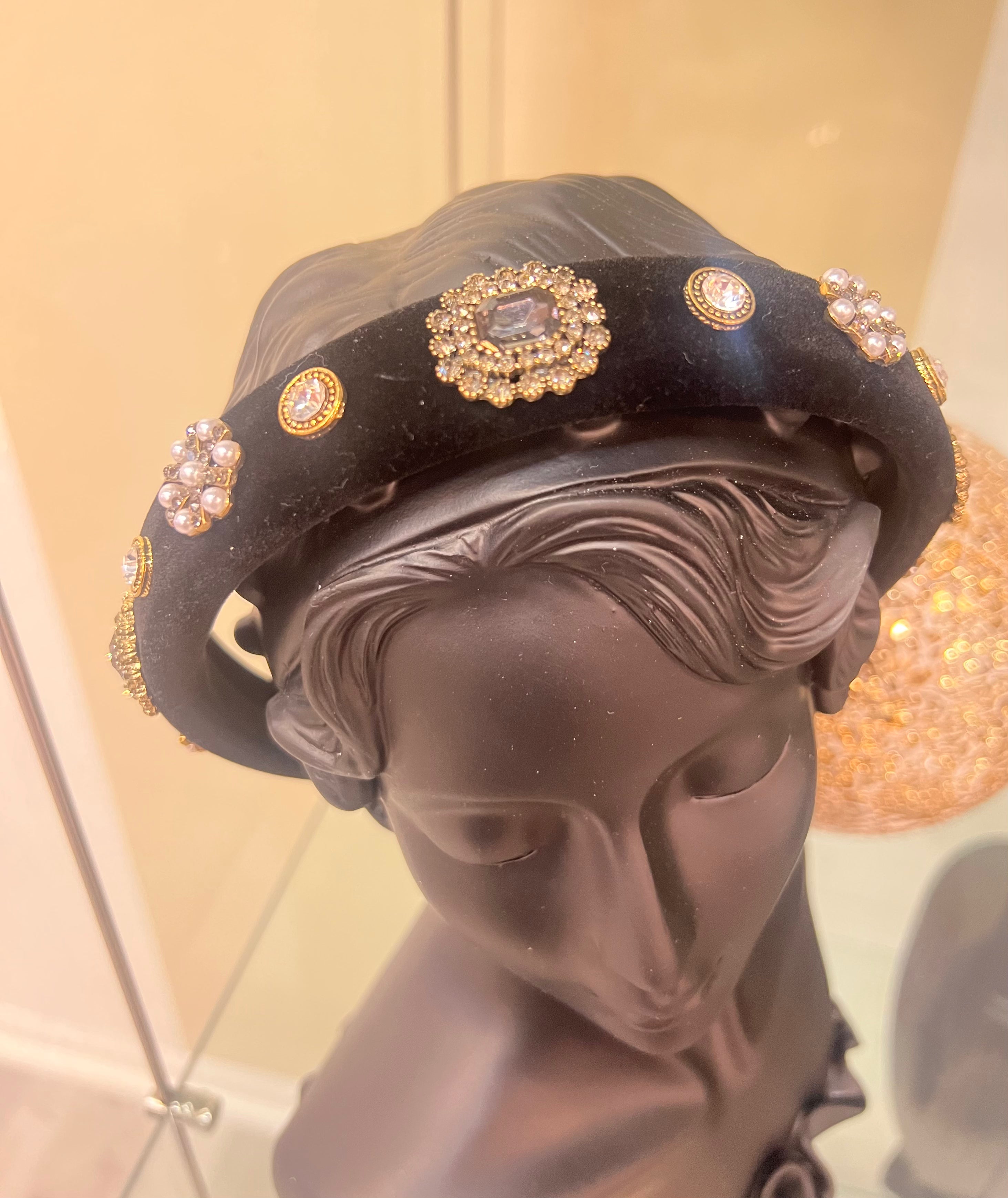 Ella Brown Velvet Princess Headband for Girls - Elegant Hair Accessories for Weddings, Parties & Special Occasions