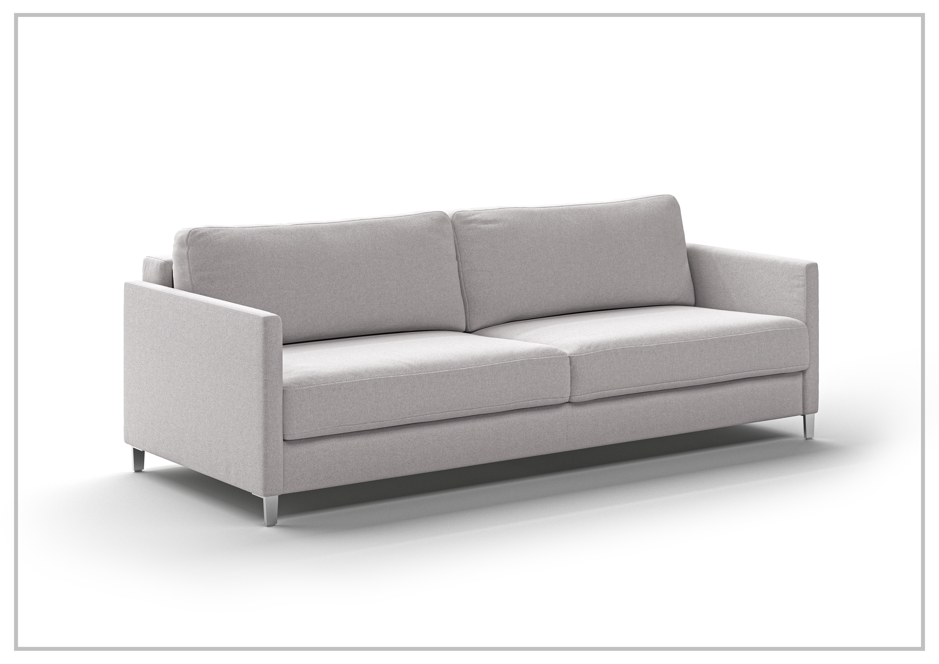 Luonto Elfin Fabric King Sleeper Sofa with Chrome or Wood Legs - Convertible Sofa Bed for Small Spaces, Guest Room & Apartment Living
