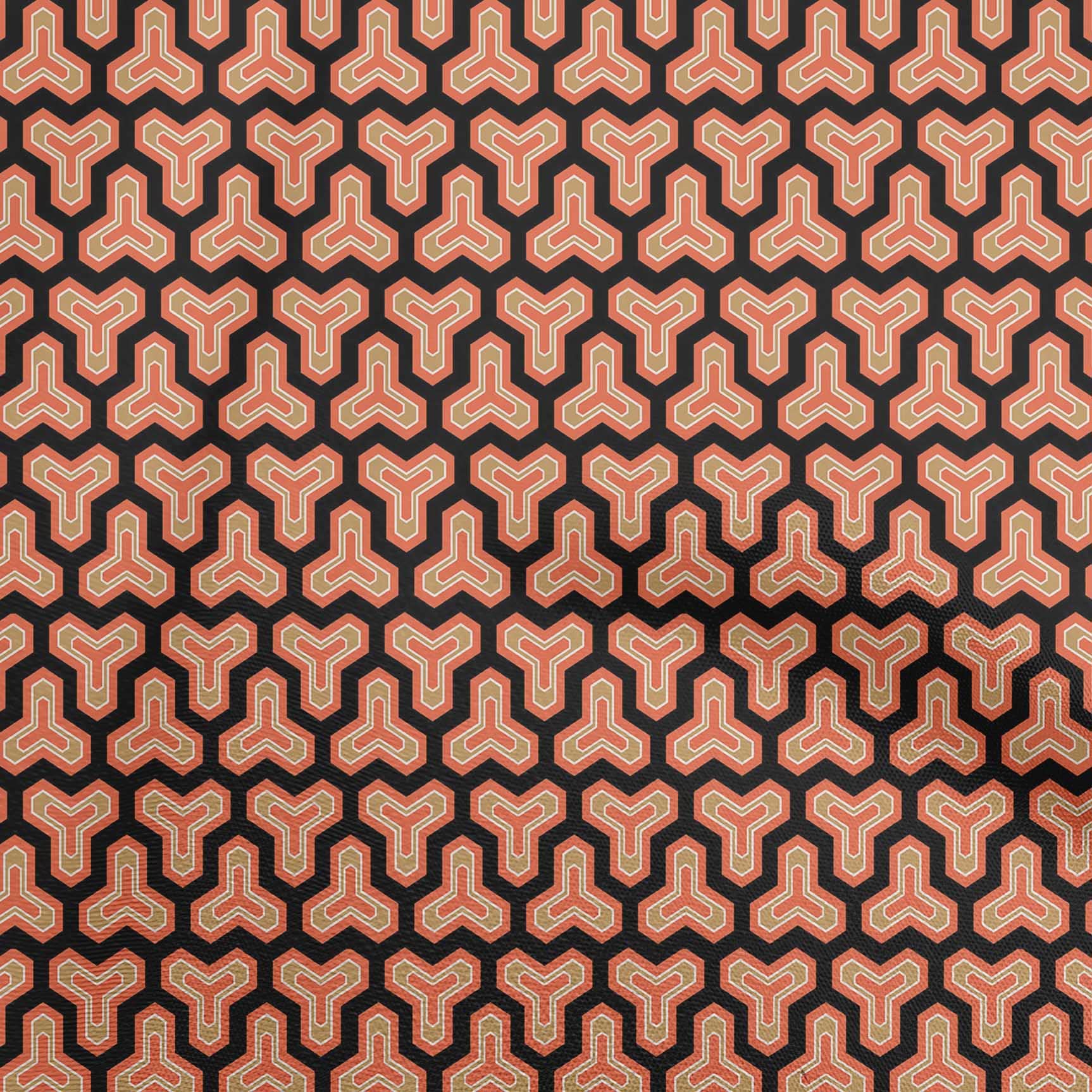 oneOone Velvet Orange Geometric Print Fabric by The Yard - 58 Inch Wide for DIY Clothing, Home Decor & Sewing Projects | Soft, Durable & Easy to Sew