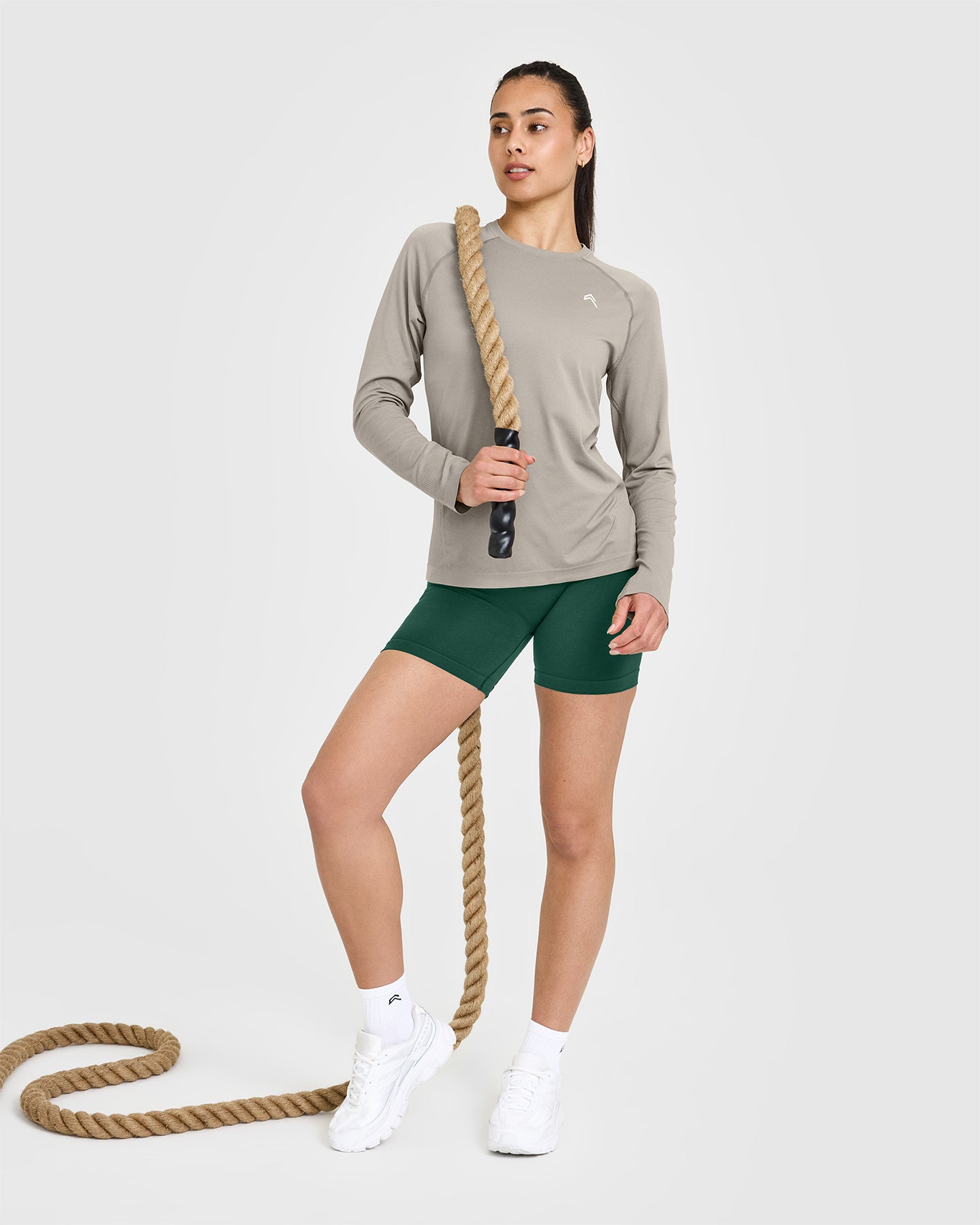 Seamless Loose Long Sleeve Top for Women - Soft Warm Sand Color | Perfect for Layering, Casual Outfits & Winter Comfort