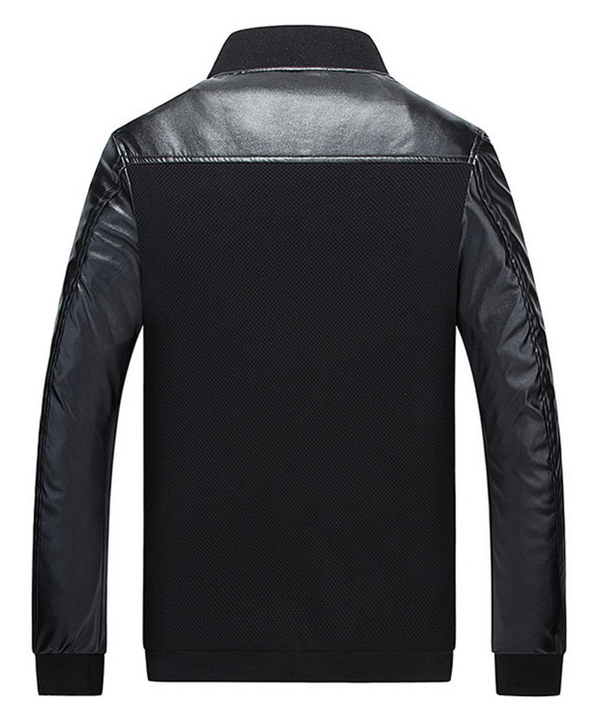 Men's Lightweight PU Leather Stand Collar Jacket - Stylish Slim Fit Coat for Casual Wear, Outdoor Activities & Daily Fashion