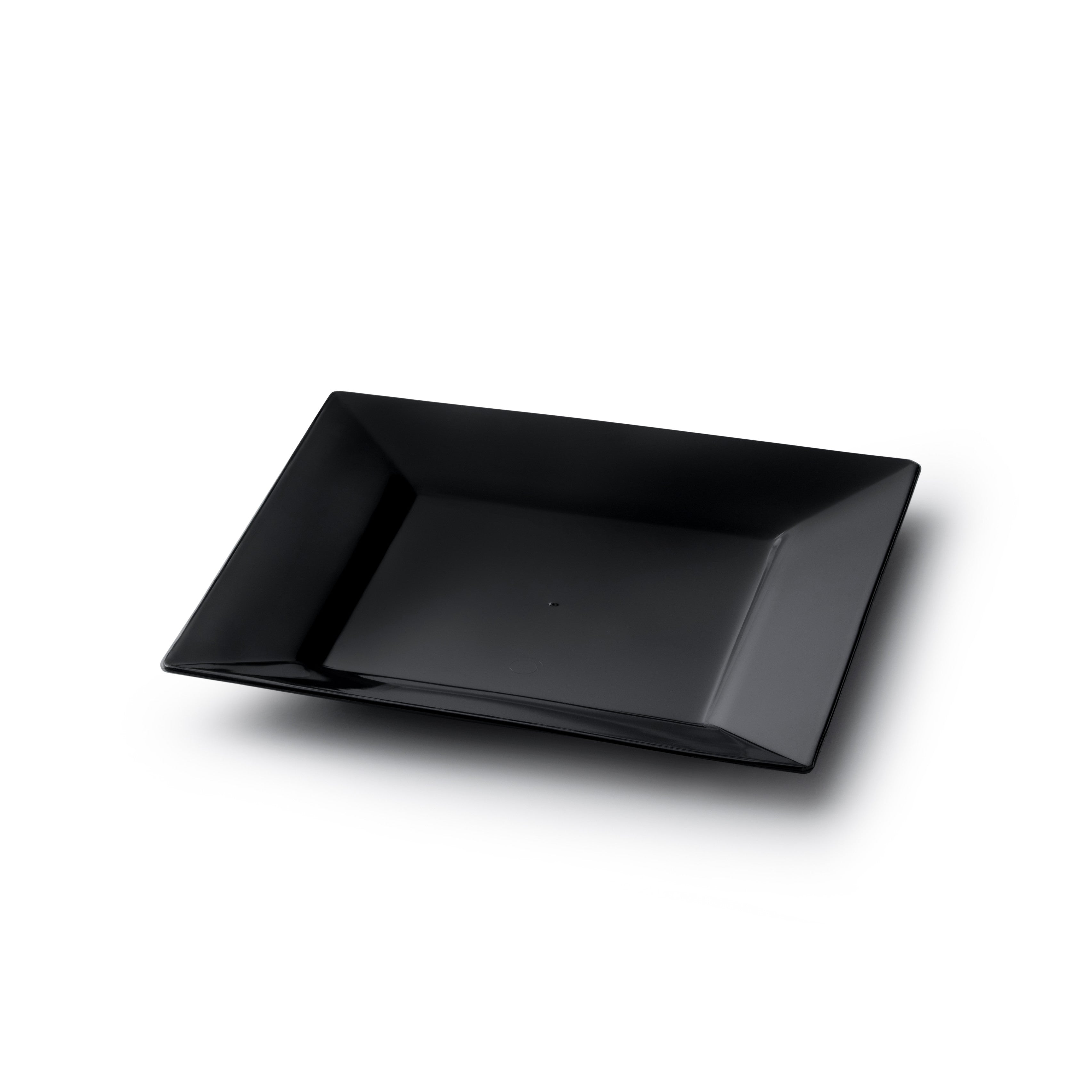 20 Pack Black Square Plastic Plates - Durable & Stylish Dishware for Parties, Picnics, BBQs, and Everyday Use