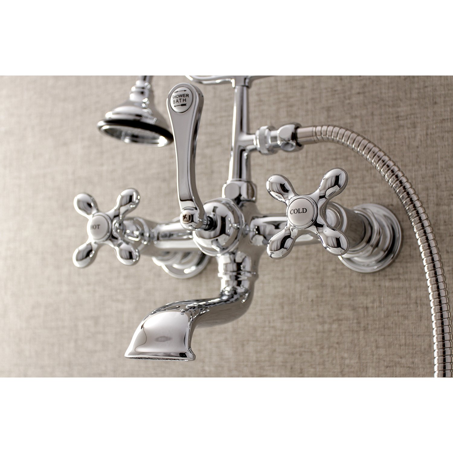 Kingston Brass AE558T1 Vintage Clawfoot Tub Faucet - 7 Inch Polished Chrome Finish for Bathroom Sink & Bathtub | Perfect for Antique & Classic Style Bathrooms