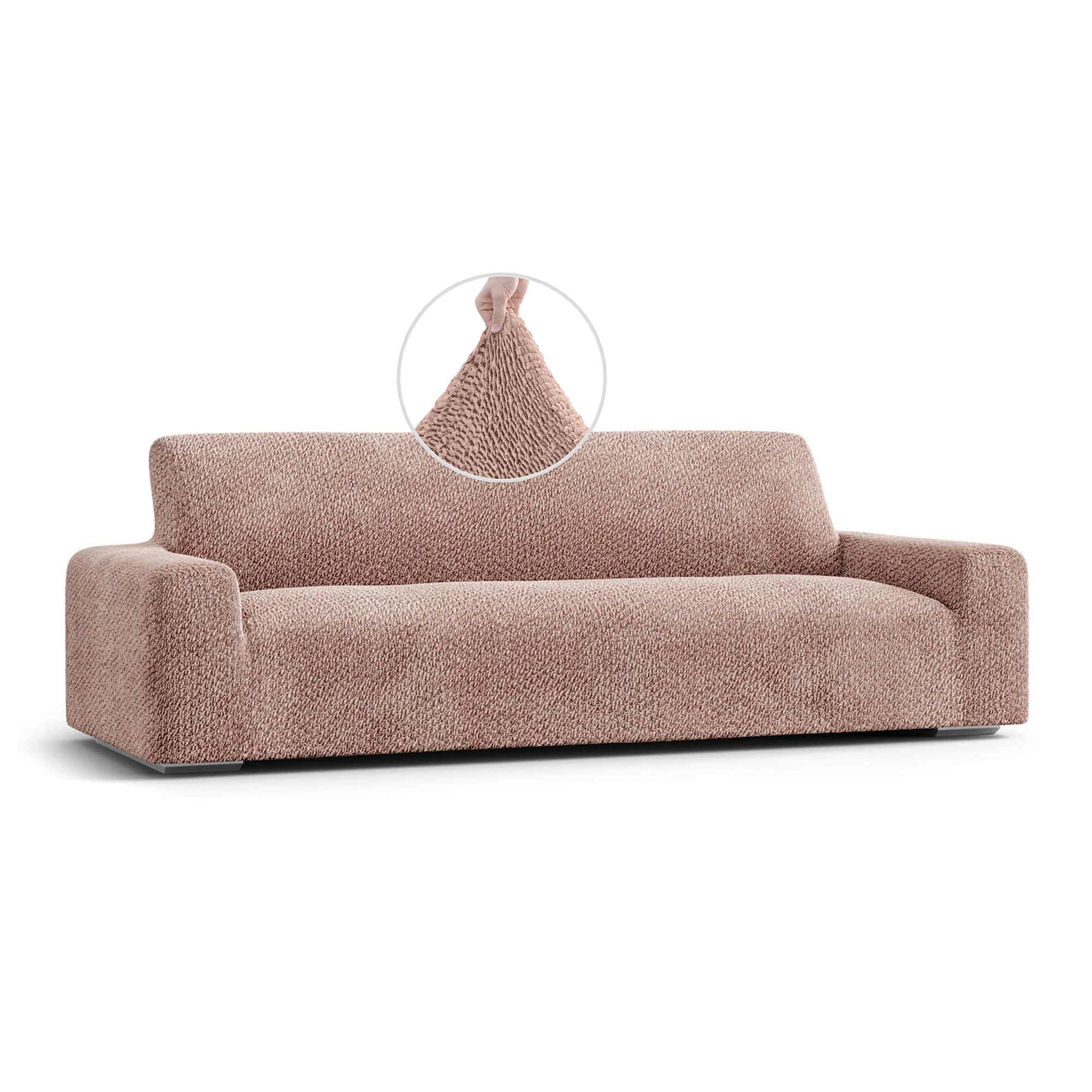 Stretch Sofa & Loveseat Slipcover - Soft Polyester Fabric Washable Couch Cover - 1-Piece Form Fit Protector for Pets - Velvet Collection in Bronze | Perfect for Living Room Furniture Protection, Pet Owners & Home Decor Upgrade