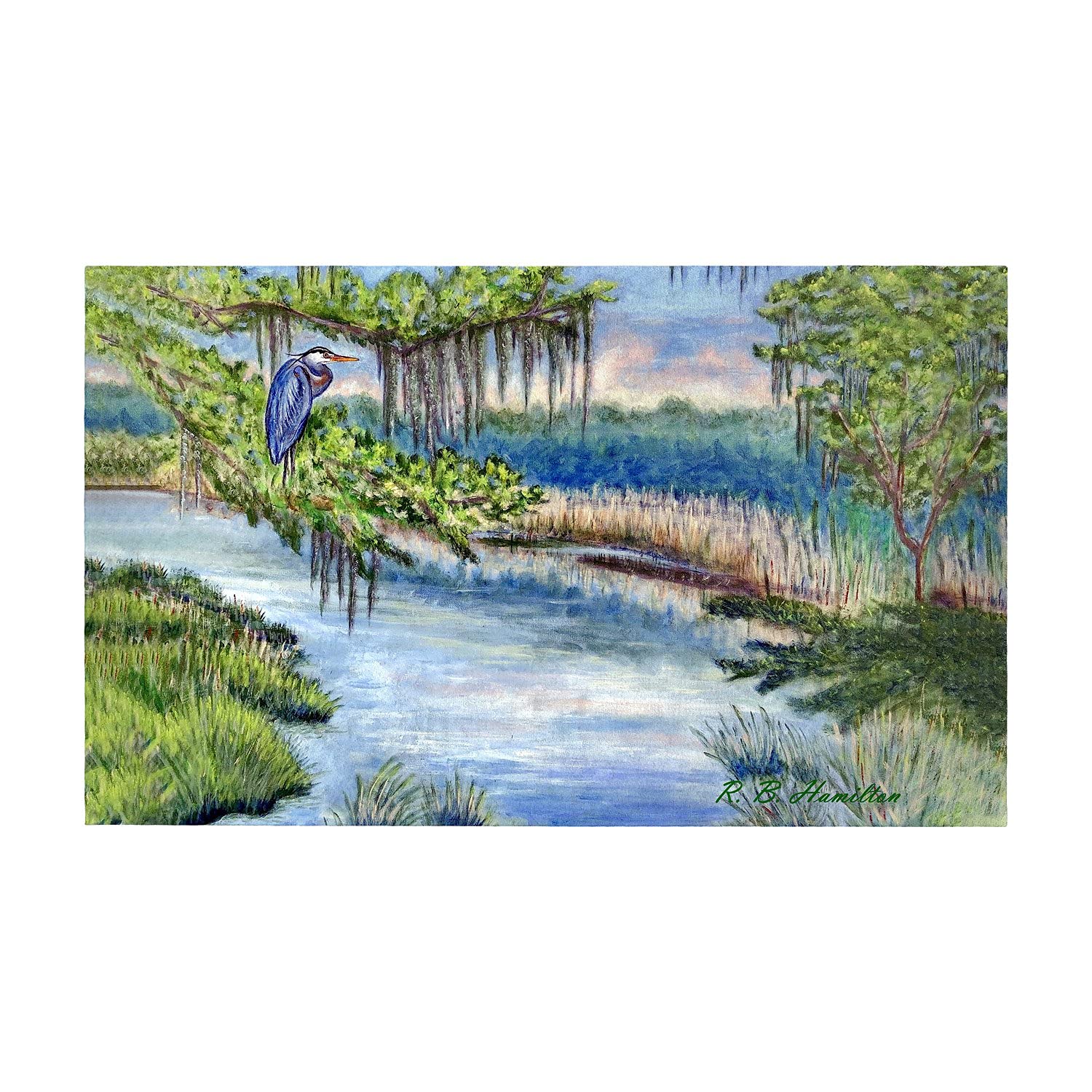 Betsy Drake Marsh Morning Large Door Mat - Non-Slip Indoor/Outdoor Welcome Mat for Entryway, Porch, and Patio - Perfect for Home, Office, and High Traffic Areas