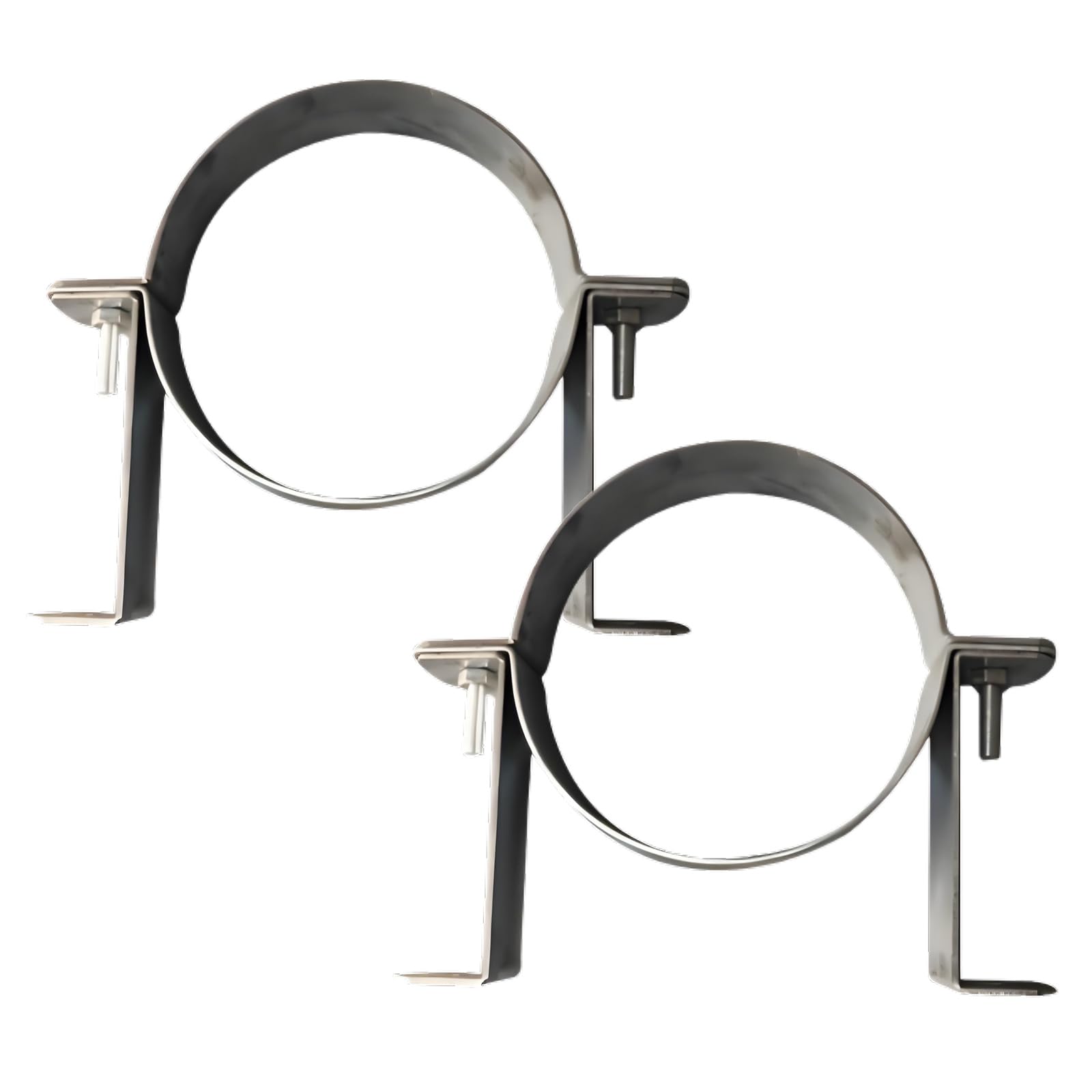 2 Pack 6 Inch Adjustable B Vent Wall Straps - Silver Round Gas Vent Pipe Brackets for Chimney & HVAC Duct Support - Perfect for Home Heating Systems & Fireplace Installations
