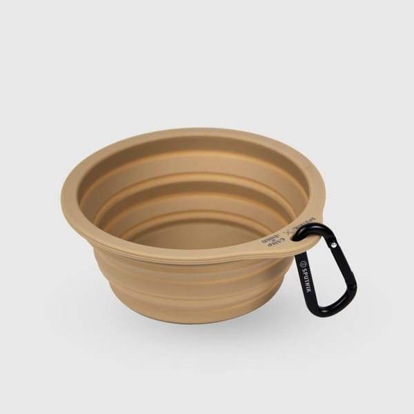 Foldable Sputnik Travel Pet Bowl for Dogs & Cats - Portable Collapsible Nude Food Water Dish for Hiking, Camping & Outdoor Adventures