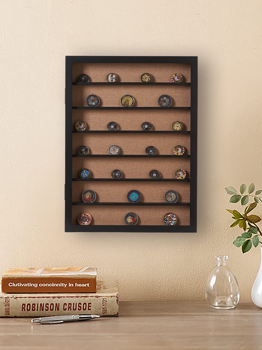 18x24 Extra Large Shadow Box Display Case with Adjustable Shelves & Hinged Door - Black - Perfect for Showcasing Coins, Medals, Bouquets, Miniatures & Collectibles in Home, Office or Retail Displays