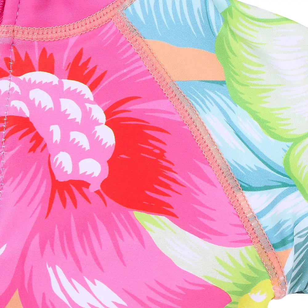 Baby Girl Long Sleeve Swimsuit UPF 50+ Sun Protection - Cute Rash Guard Swimwear for Toddlers 0-6 Years - Perfect for Beach, Pool & Summer Water Activities