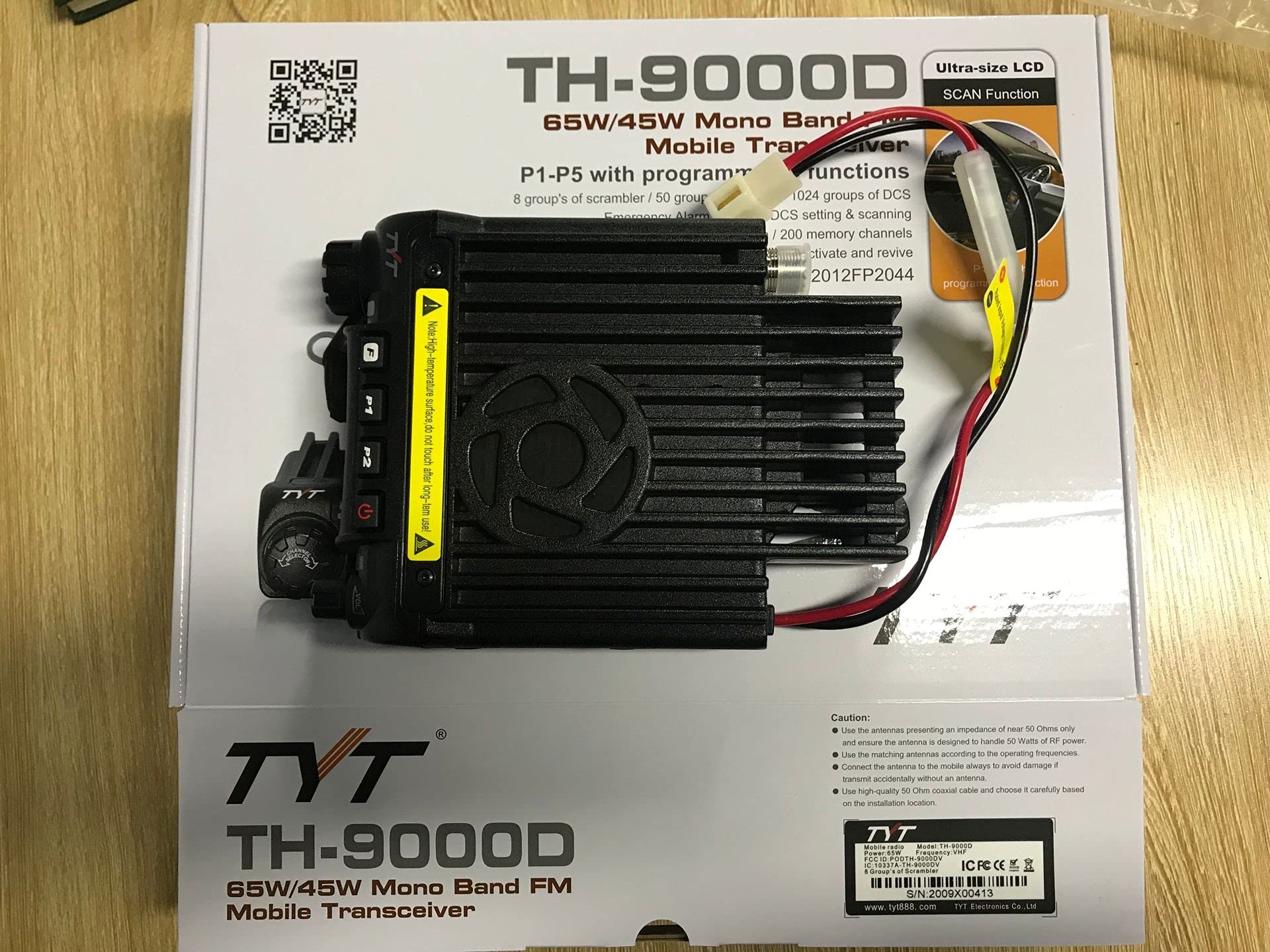 TYTTH-9000D 60W VHF 2M 146MHz Ham Radio Mobile Transceiver - 2 Way Radio with USB Programming Cable (Black) | Perfect for Emergency Communication, Trucking & Off-Road Adventures
