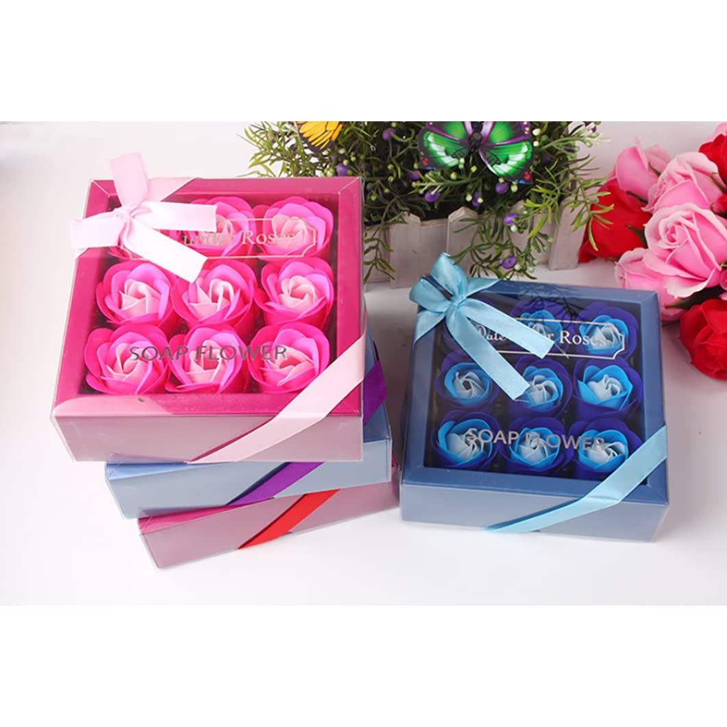 1PACK Floral Scented Bath Rose Petals - Natural Rose Shaped Soap Flowers, Relaxing Aromatherapy Gift Set for Mother's Day, Birthday, Anniversary (Purple) - Perfect for Spa Nights, Romantic Baths & Self-Care Moments