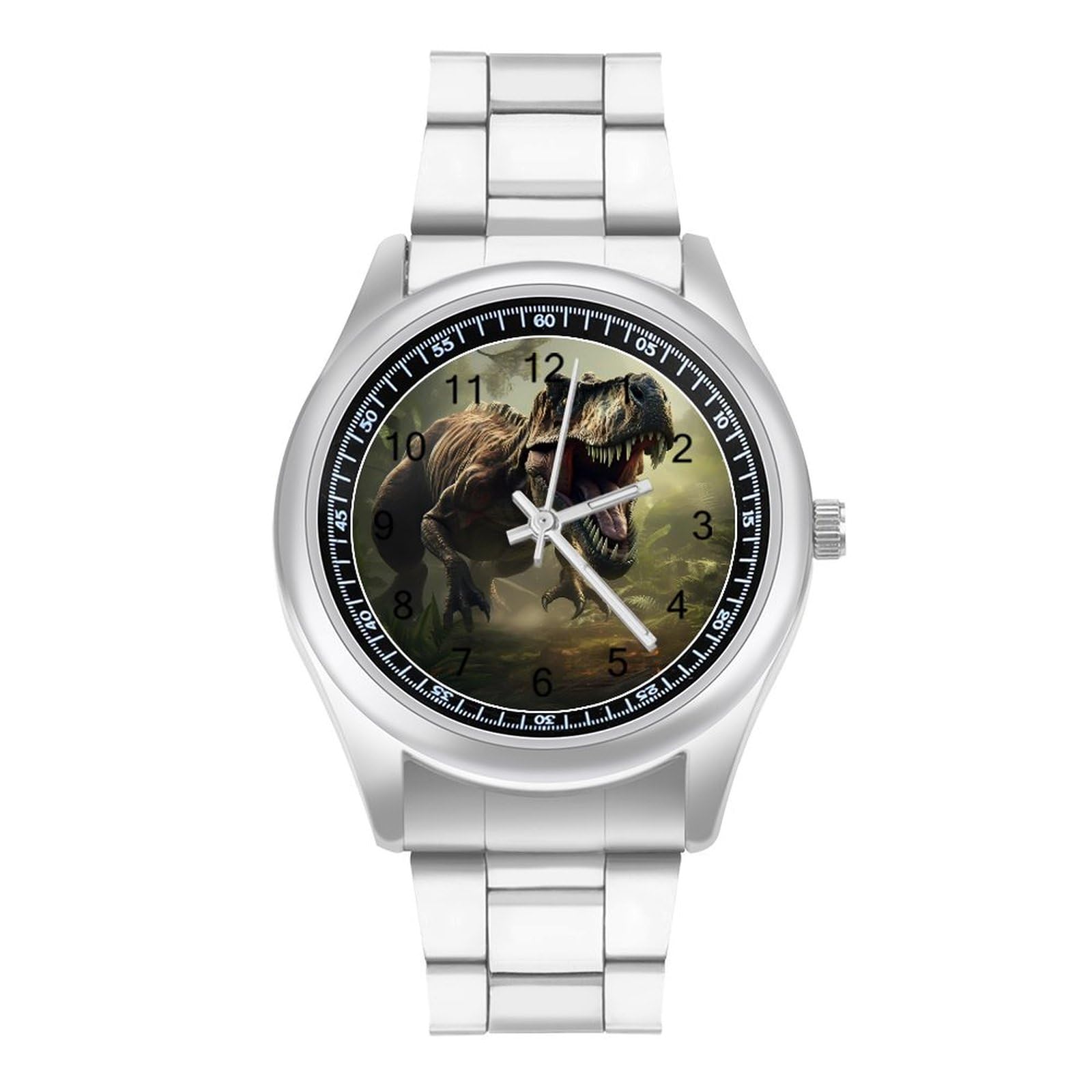 Dinosaur Automatic Watch for Men & Women - Stainless Steel Alloy Bracelet, Fashion Quartz Wristwatch | Perfect for Daily Wear, Office & Outdoor Activities