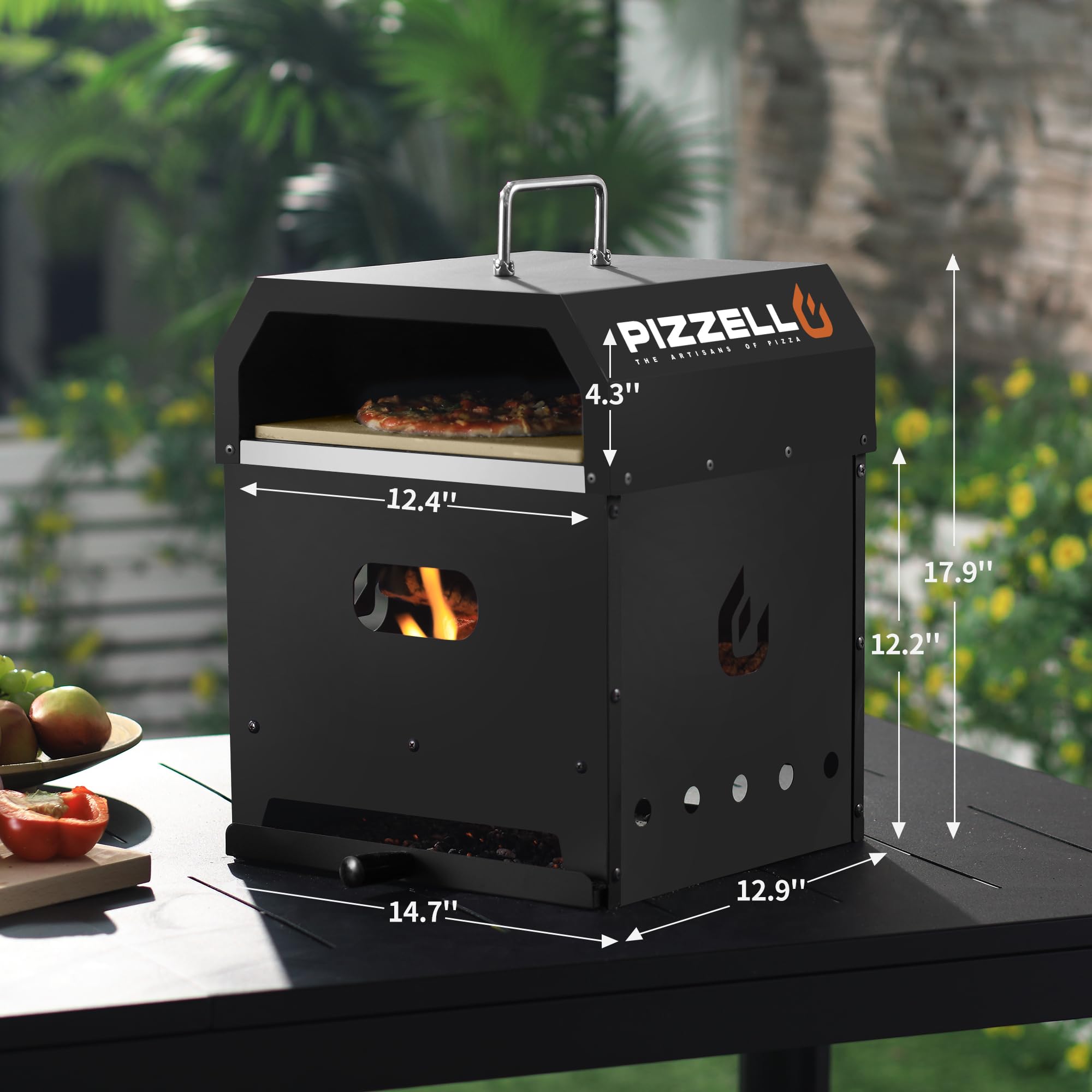 Best 4-in-1 Portable Pizza Oven Kit - Gas & Wood Fire Pit Compatible with 12