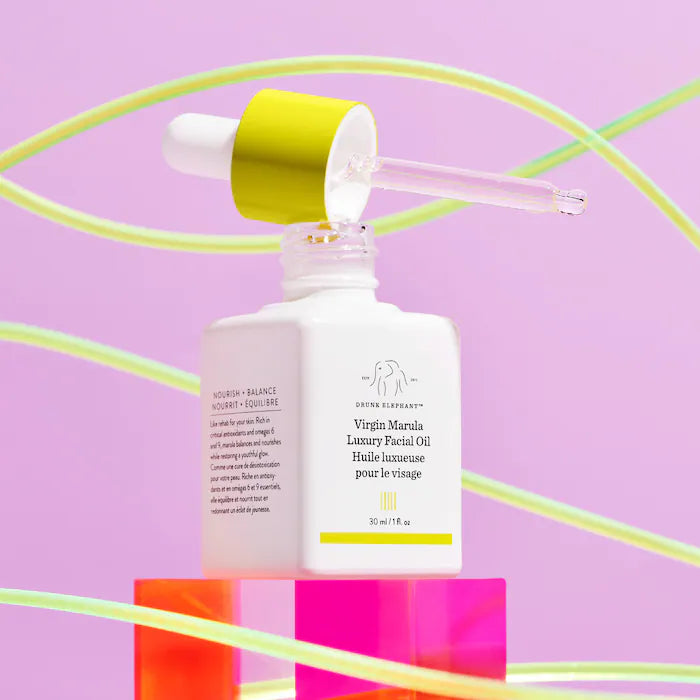 Drunk Elephant Virgin Marula Luxury Facial Oil – Hydrating & Nourishing Face Oil for Dry Skin – Perfect for Nighttime Skincare & Anti-Aging Routine