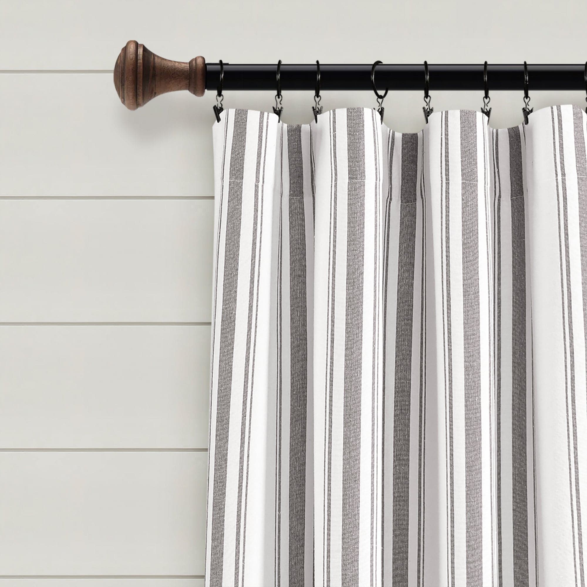 Farmhouse Stripe Yarn-Dyed Recycled Cotton Blend Window Curtain Panel Set - Blackout Thermal Insulated Drapes for Living Room, Bedroom & Nursery (2 Panels, 52x84 Inch) - Perfect for Rustic, Modern & Farmhouse Home Decor