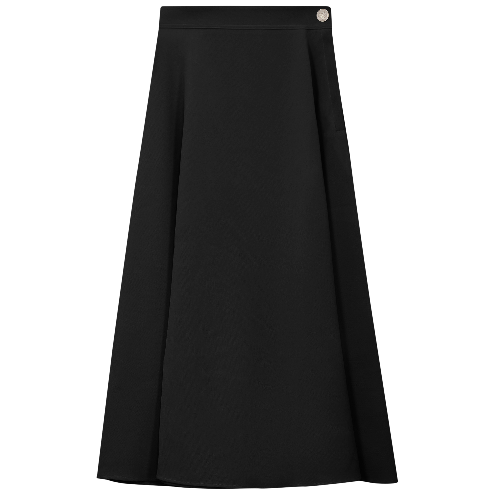 Elegant Midi A-Line Crepe Skirt for Women - Flowy High Waist Pleated Skirt - Perfect for Office, Party & Casual Wear