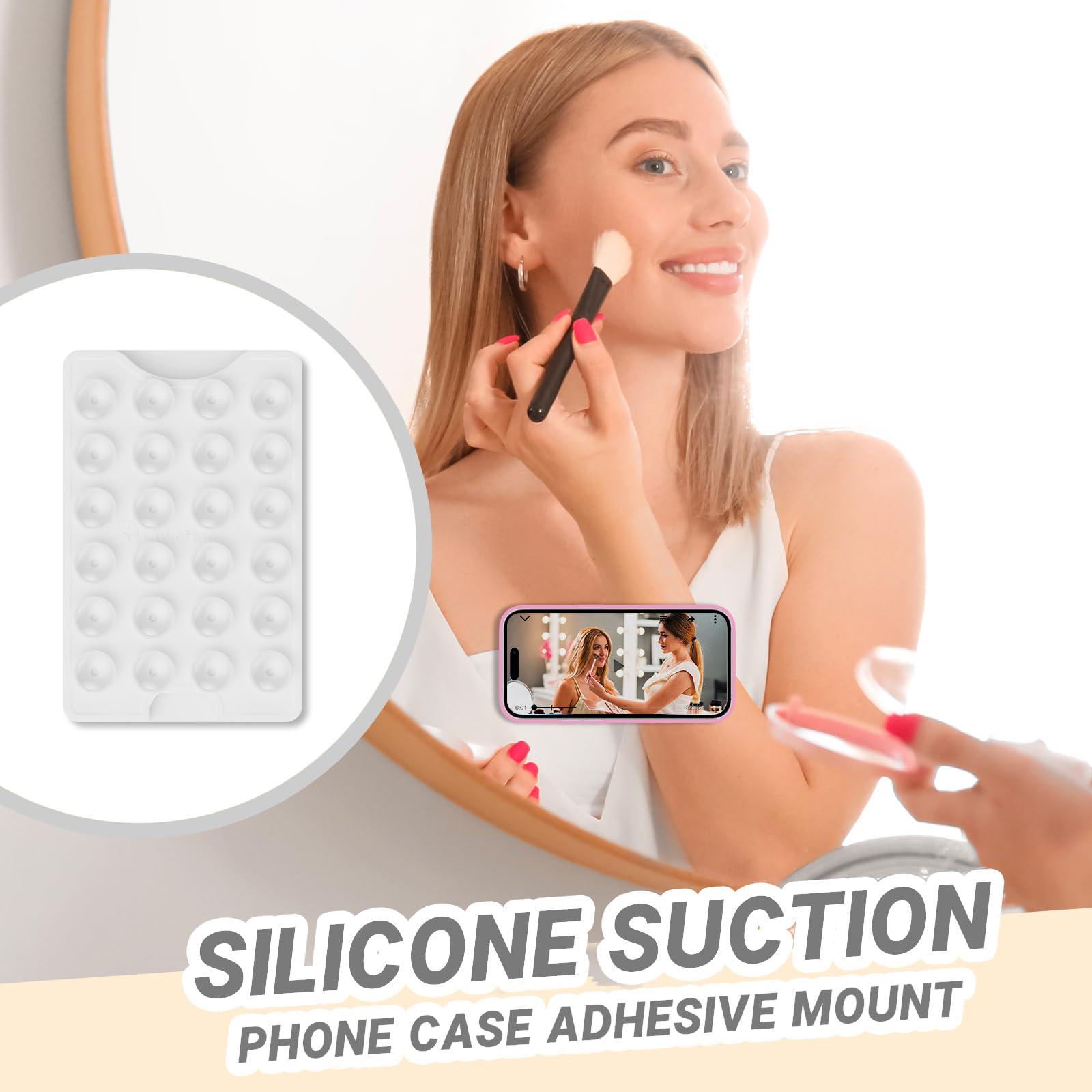 Suction Phone Card Holder - Adhesive Mount Wallet for 3 Cards | Transparent Phone Accessory for TikTok Videos, Selfies & Everyday Use