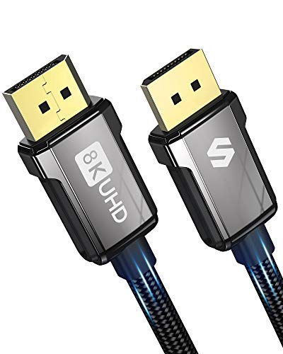 Silkland VESA Certified 8K DisplayPort 1.4 Cable 10FT - 240Hz, 8K@60Hz, 4K@144Hz, 2K@240Hz - High Speed Braided DP Cord for Gaming Monitors, Laptops (FreeSync/G-Sync Compatible) - Perfect for Esports, 4K/8K Video Editing & Multi-Screen Workstations
