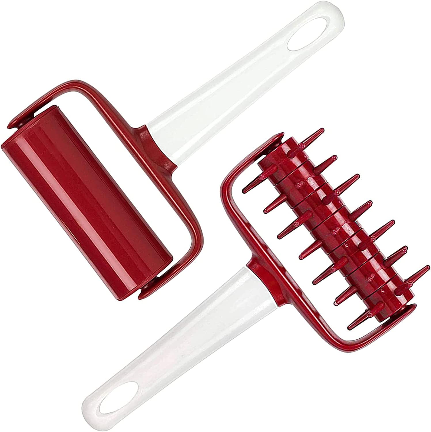 2-Piece Pizza Dough Docker and Roller Set - Professional Pizza Dough Tool for Perfect Crust, Bread & Pastry Making - Ideal for Home Baking and Restaurant Use
