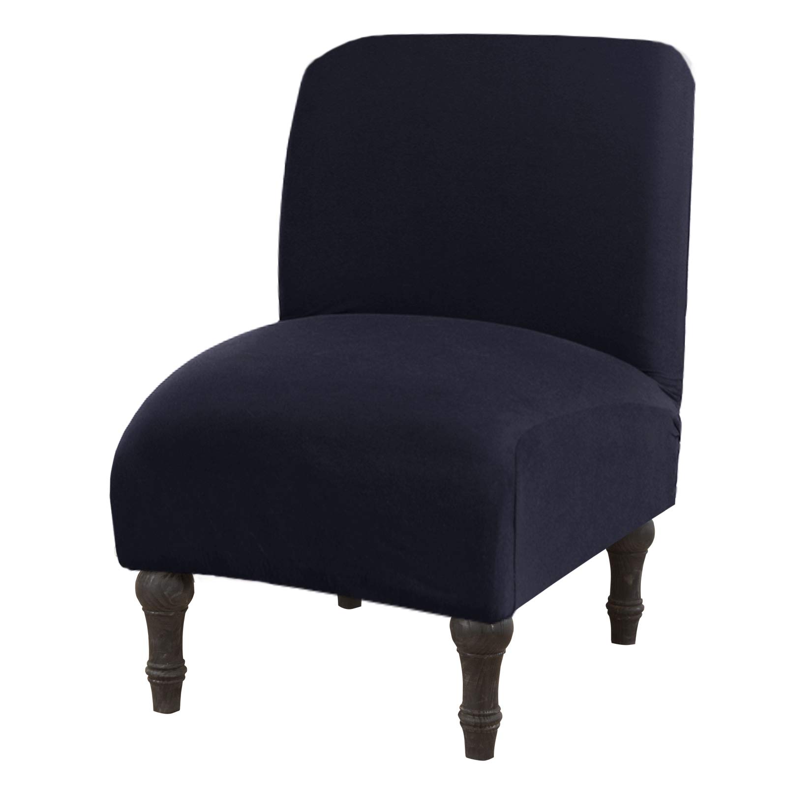 Stretch Universal Armless Accent Chair Cover - Large Size Slipcover for Slipper Chairs, Thin Fabric Furniture Protector, Removable & Washable for Home, Hotel & Living Room (Navy) | Perfect for Sofa Protection, Home Decor & Guest Seating