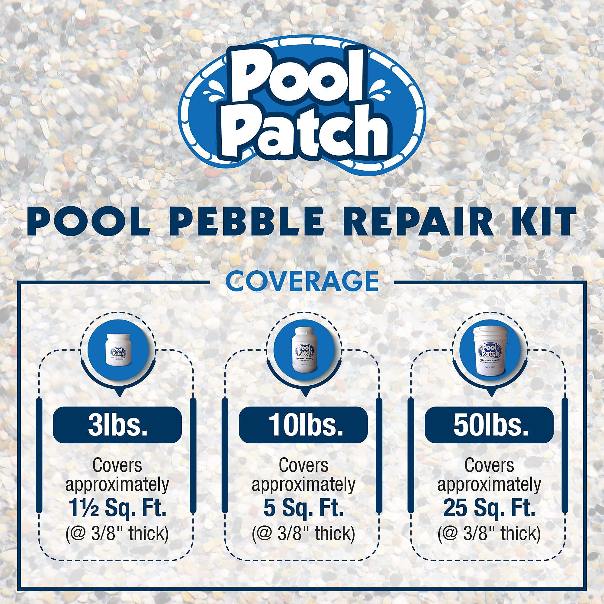 Pool Patch Pool Pebble Repair Kit - 10 lb Sand Color for In-Ground & Above Ground Pools - Fixes Cracks & Chips - Perfect for Pool Maintenance & DIY Repairs