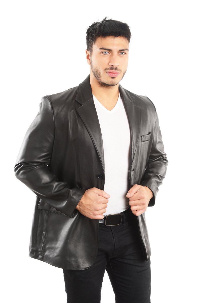 Premium Lamb Skin Leather Blazer for Men - Imported Genuine Leather Jacket - Formal & Business Attire - Perfect for Office, Weddings & Special Occasions