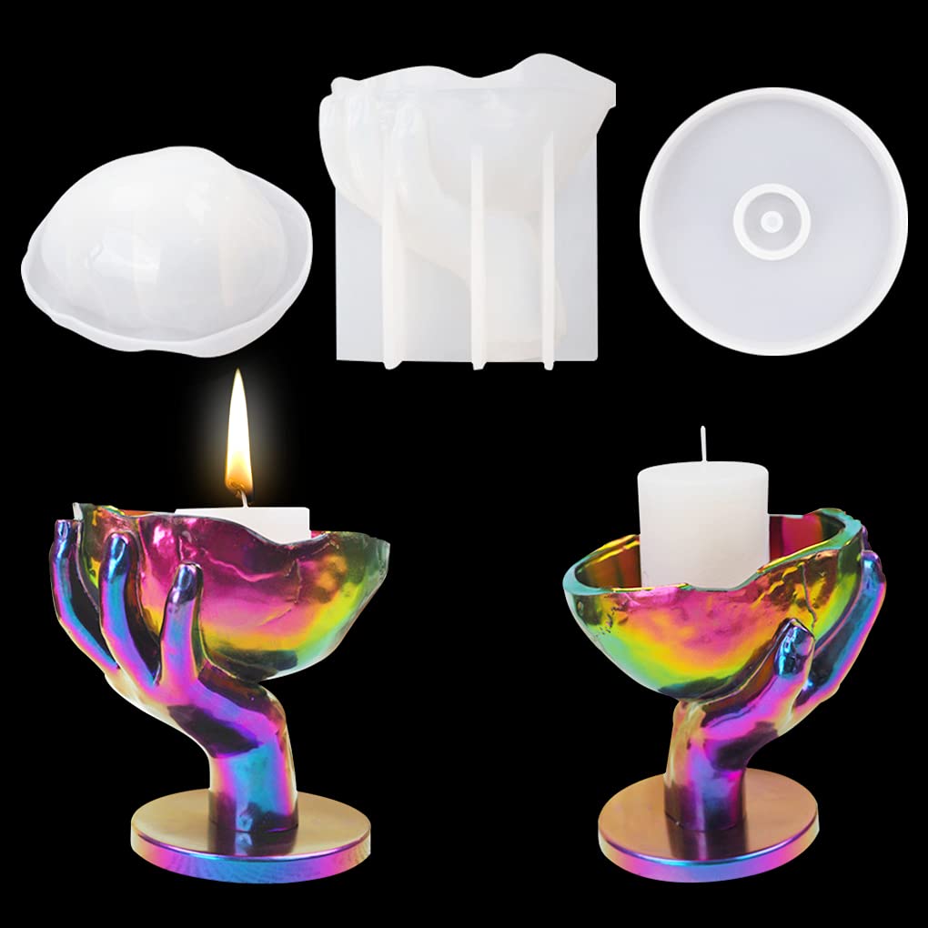 FineInno Skull Silicone Mold for Resin Casting, Epoxy Jewelry Tray, DIY Candle Holder & Concrete Plaster Crafts - Perfect for Halloween Decor, Gothic Home Accessories & Unique Gift Making