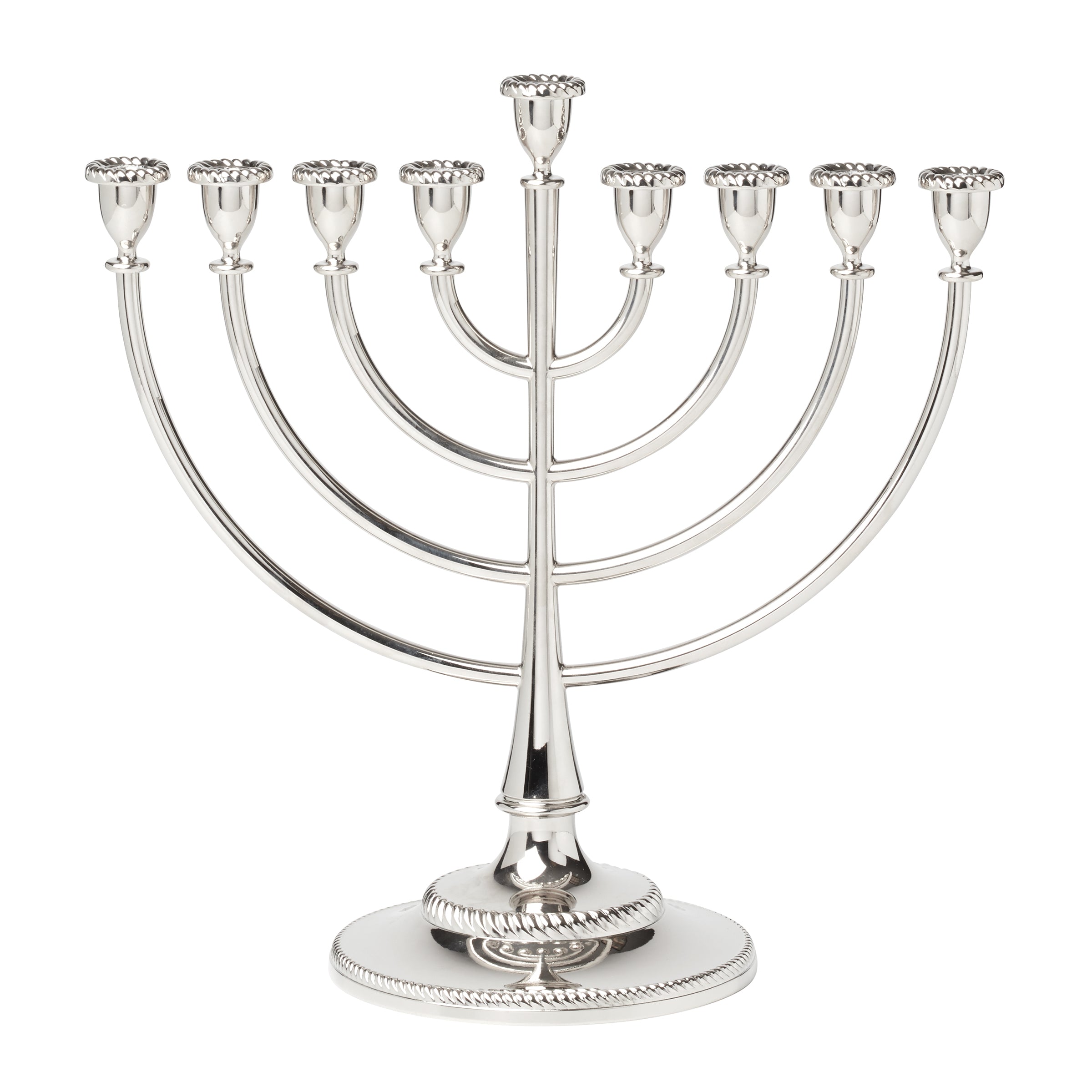Roseland Silver Menorah - Elegant Hanukkah Candle Holder for Jewish Holiday Decor & Home Celebration