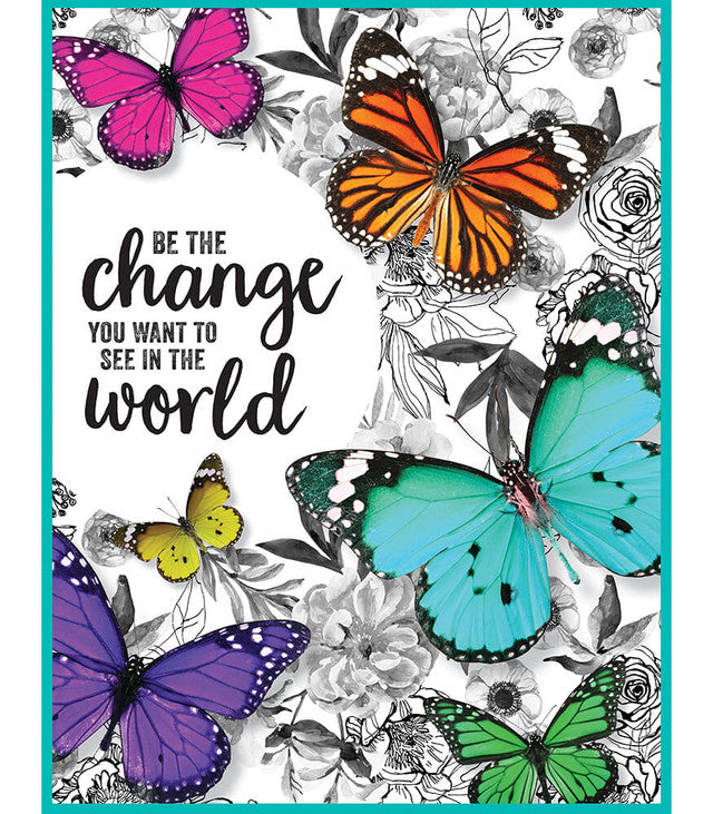 BE THE CHANGE CHART - Motivational Wall Art for Office & Home Decor - Inspirational Quote Poster for Work Space, Living Room & Classroom