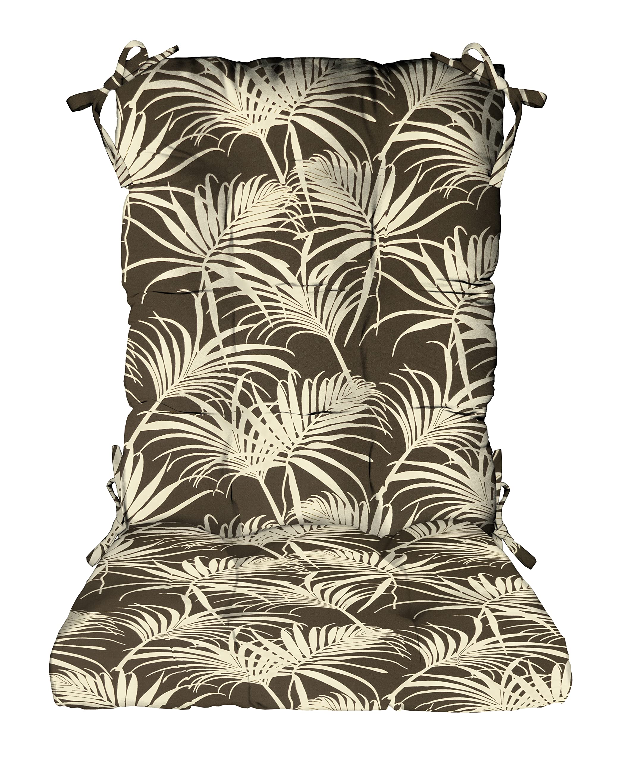 RSH Décor Indoor Outdoor Tufted Rocker Cushion - Waterproof Patio Chair Pad - Comfortable Rocking Chair Seat Cushion - Choose Size & Color (Large, Cabrillo Falcon Grey) - Perfect for Porch, Garden, Deck & Nursery
