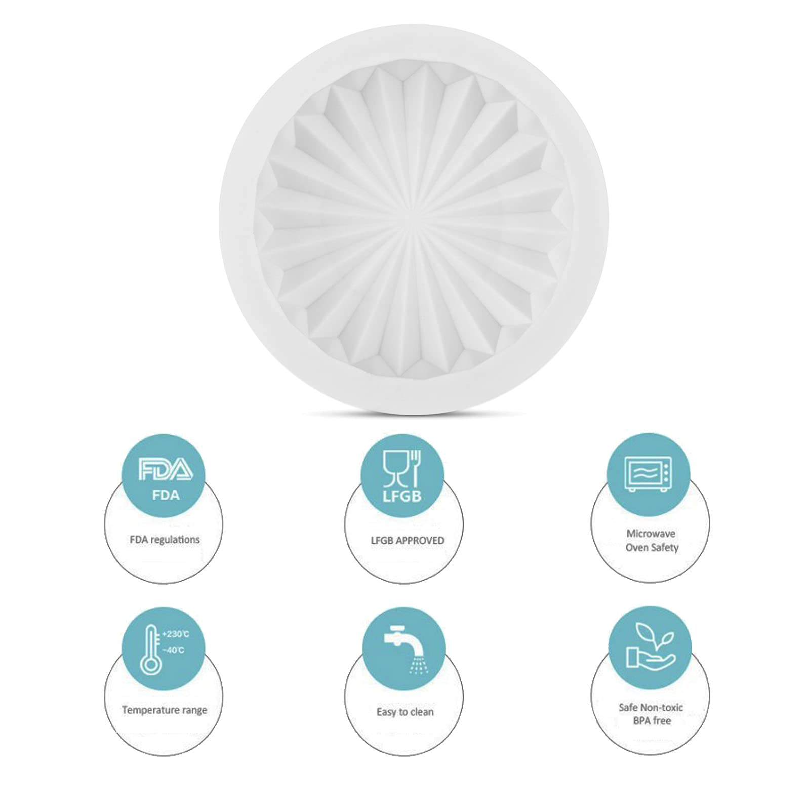 Non-Stick 19.5cm Silicone Round Cake Pan - Perfect for Baking Birthday Cakes, Brownies, Pastries, Bread, Pies & Chiffon Cakes | Flower Design Bakeware for Home Bakers & Party Desserts