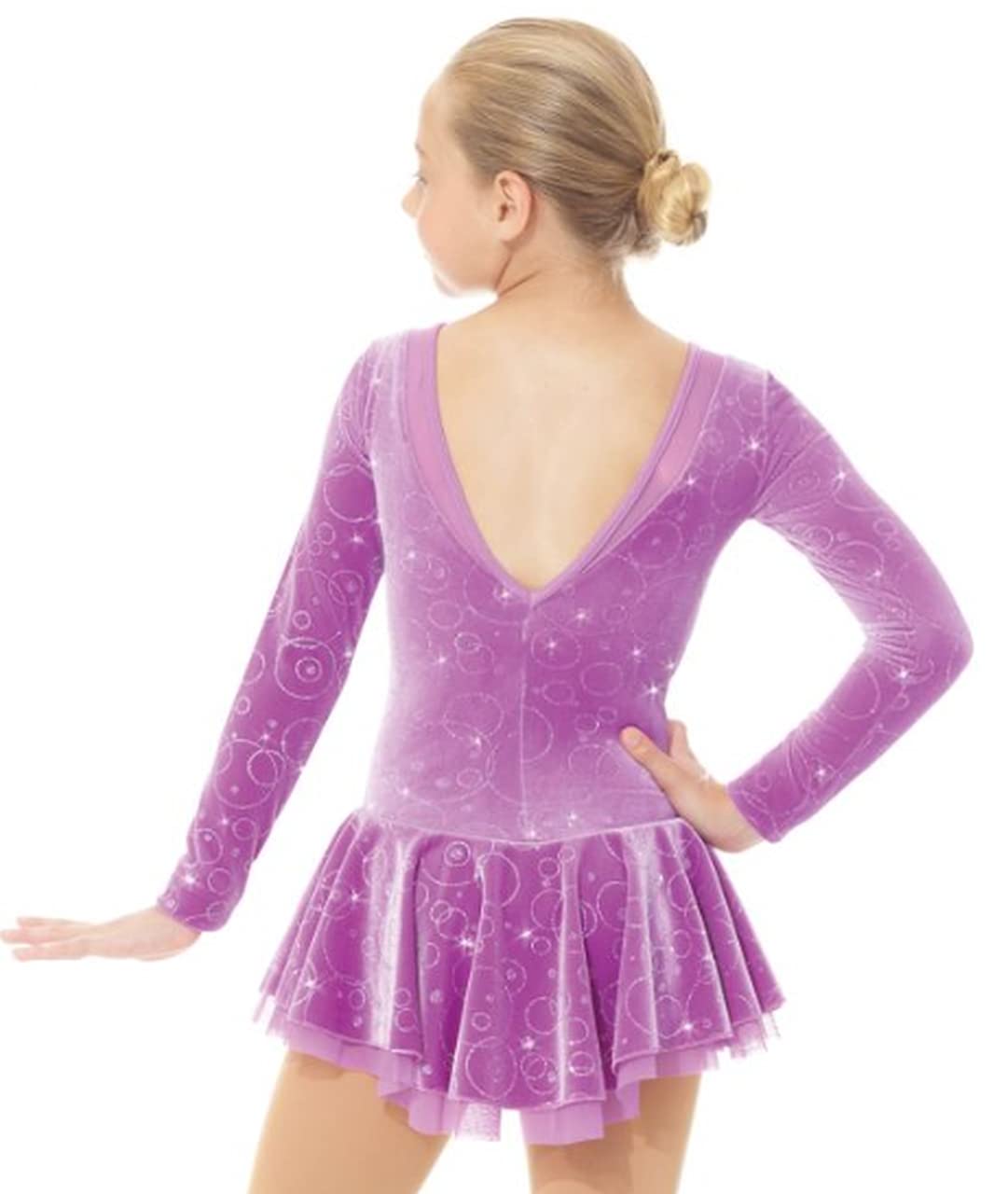 Figure Skating Dress 2762 - Bubbles (6X-7) Purple | Competition & Practice Outfit for Girls | Perfect for Ice Skating Shows & Performances