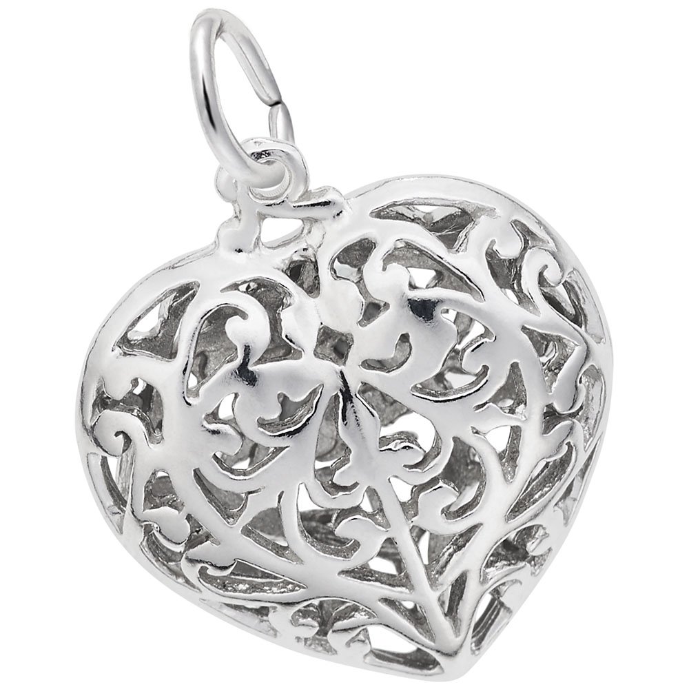 Exquisite Filigree Heart Charm - Elegant Pendant for Bracelets & Necklaces | Perfect for Valentine's Gifts, Anniversary Jewelry & Everyday Wear