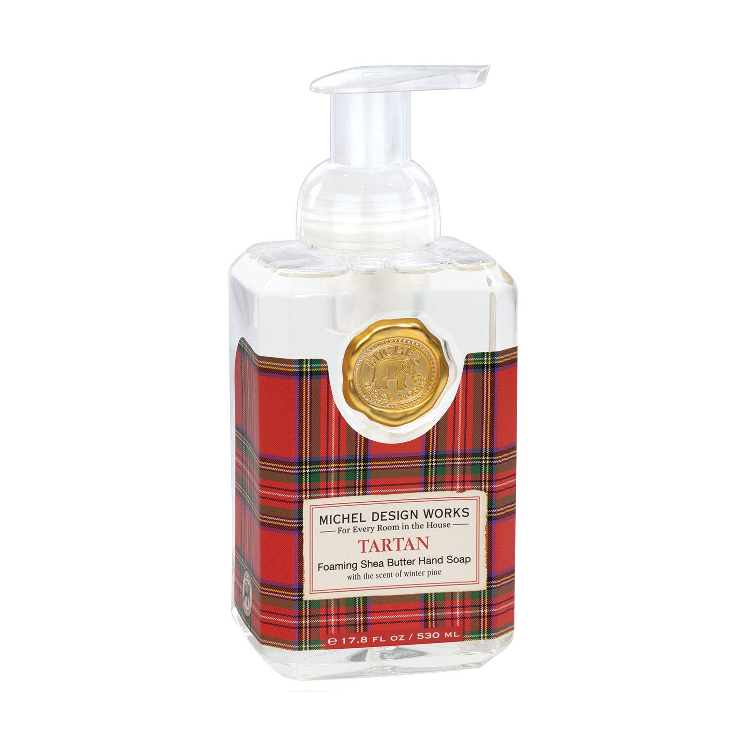 Michel Design Works Foaming Hand Soap - Tartan Plaid Scented Hand Wash | Refillable Luxury Soap Dispenser for Bathroom, Kitchen & Guest Washroom | Holiday & Everyday Home Decor Gift