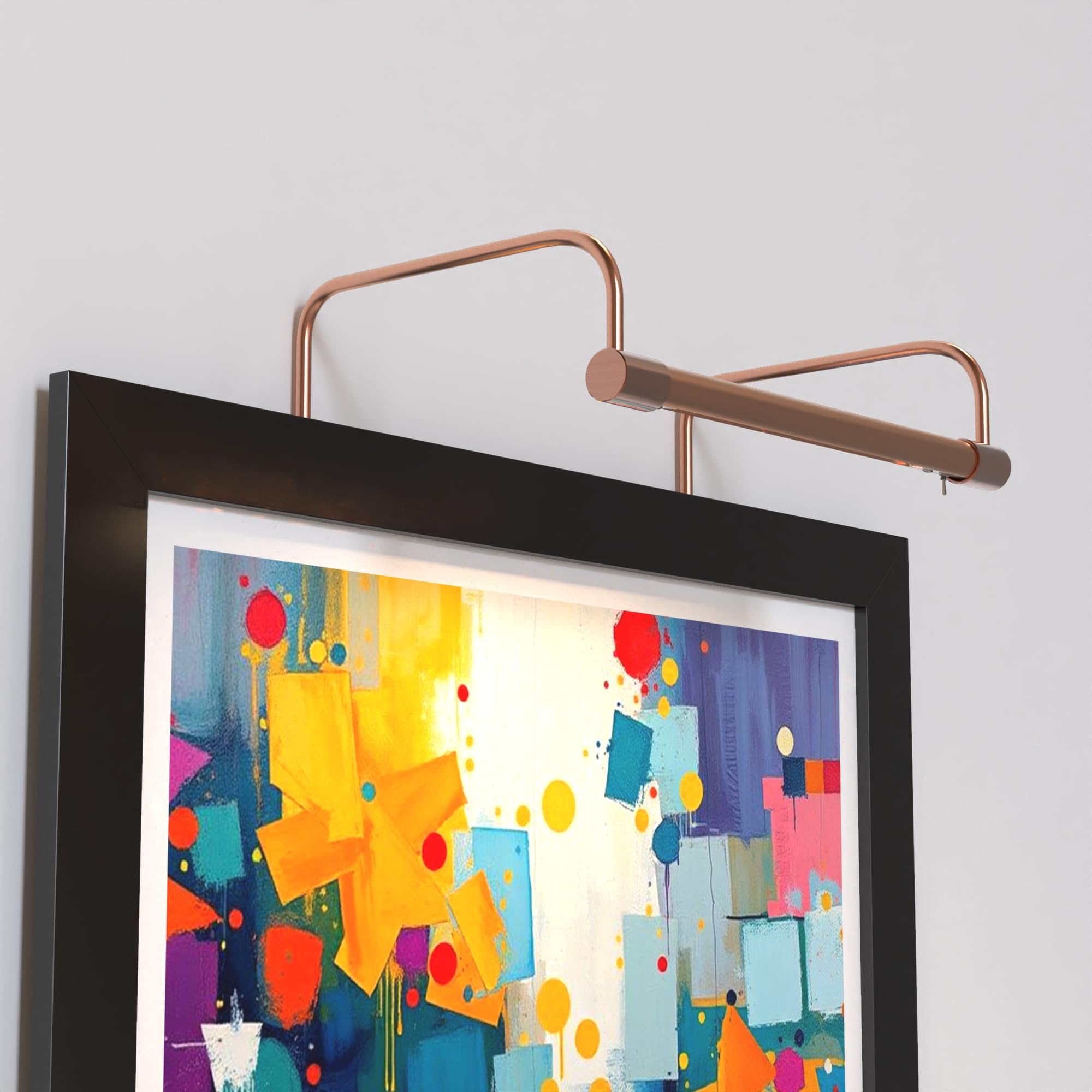 Cocoweb 12 Inch Tru-Slim Copper Picture Light - LED 2700K Adjustable Arm Plug-in with Toggle Switch, Sleek Compact Design for Artwork, Paintings & Wall Decor