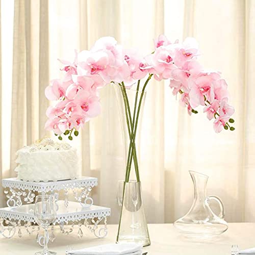 40 Inch Artificial Phalaenopsis Silk Orchid Flowers - Real Touch Pink Fake Orchid Branches for Home, Office, Wedding Decor - Pack of 2 - Perfect for Centerpieces, Table Arrangements & Wall Decor