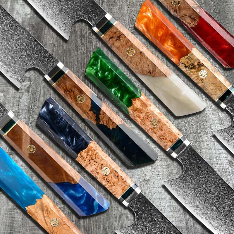 Premium Japanese VG10 Damascus 8-Inch Chef Knife with Exotic Olive Wood Handle & Leather Sheath – Perfect for Professional Chefs, Home Cooking, and Gourmet Food Preparation
