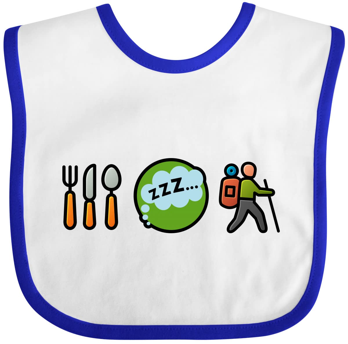 Inktastic Hiking Eat Sleep Hike Baby Bib - Adorable Hiking-Themed Drool Bib for Infants & Toddlers - Perfect for Outdoor Adventures, Camping Trips & Nature Lovers