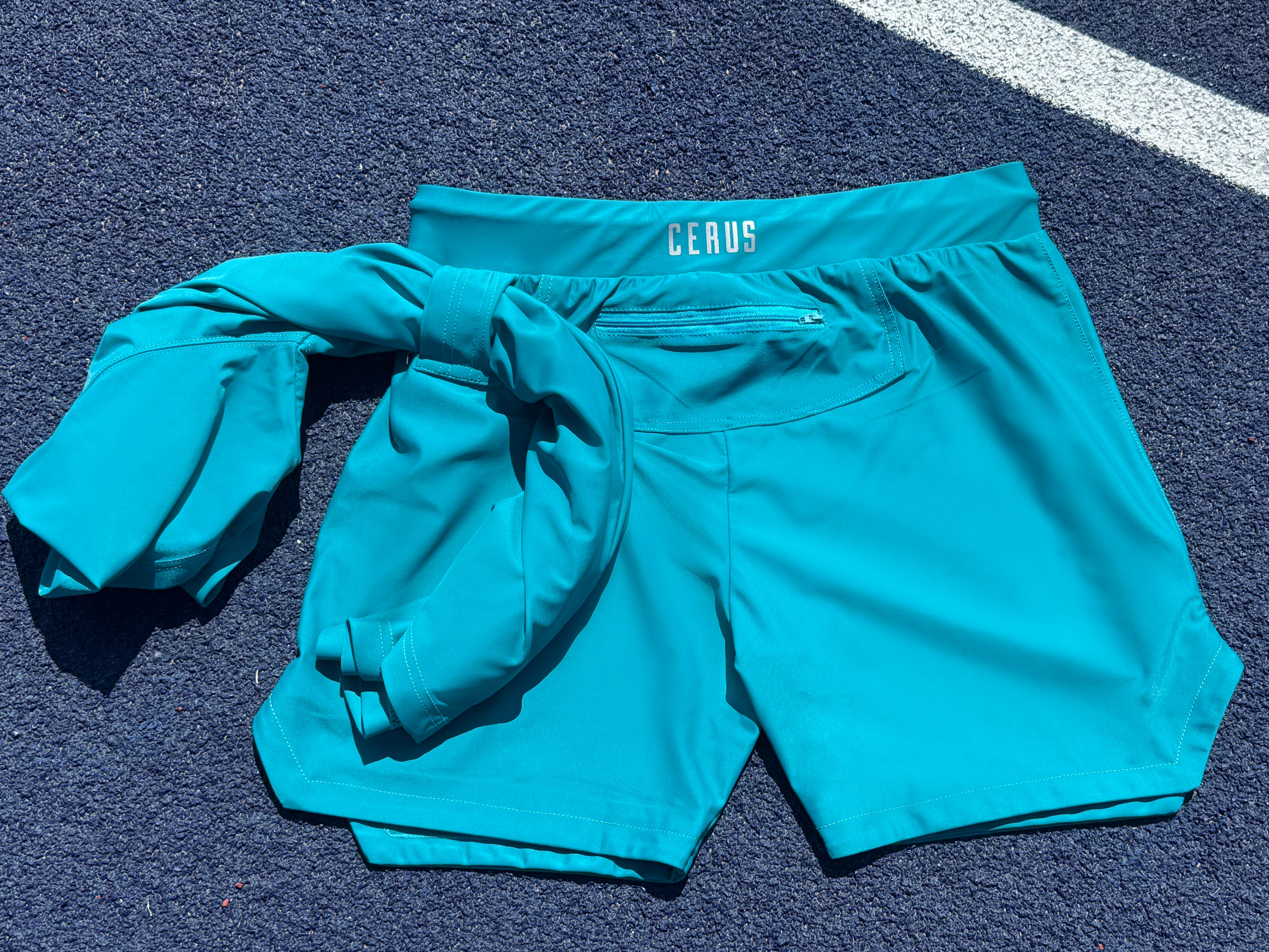 Cerus Titan Teal Linerless Running Shorts for Men - Lightweight Quick-Dry Athletic Shorts with Pockets - Perfect for Gym, Jogging & Outdoor Activities