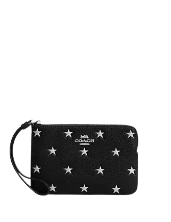 Coach Corner Zip Wristlet with Star Print - Stylish Crossbody Bag for Women | Perfect for Parties, Travel & Everyday Use