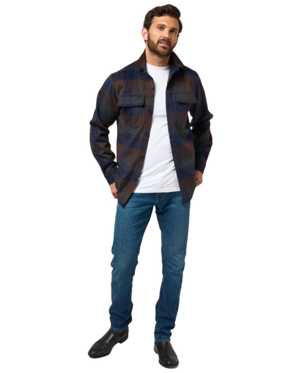 Alan Paine Men's Ripley Plaid Shacket - Stylish Flannel Shirt Jacket for Casual Wear, Outdoor Adventures & Fall Layering