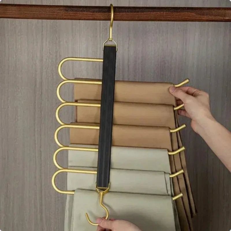 Multi-Functional Magic Pants Hanger - Space Saving Closet Organizer for Jeans, Trousers & Skirts | Perfect for Home, Office & Travel Storage
