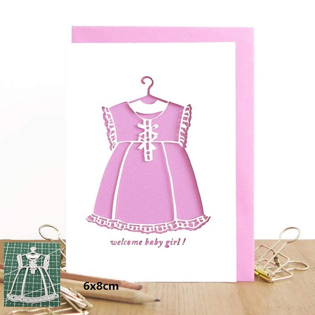 Baby Girl Dress Metal Die Cuts for Card Making & Scrapbooking - DIY Embossing Dies for Paper Crafts, Album Decorations & Handmade Cards - Perfect for Baby Showers, Birthday Invitations & Memory Books