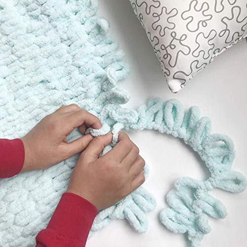 Soft Chunky Blanket Yarn - Chenille Finger Loop Yarn for Hand Knitting & Crocheting Cozy Blankets (Set of 3, Pink White Purple) - Perfect for DIY Home Decor, Winter Throws & Gift Making