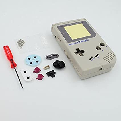 Original Gameboy DMG-01 Full Housing Shell Replacement Kit with Screwdriver - Gray Repair Parts for Gameboy Classic | DIY Restoration & Retro Gaming Accessories