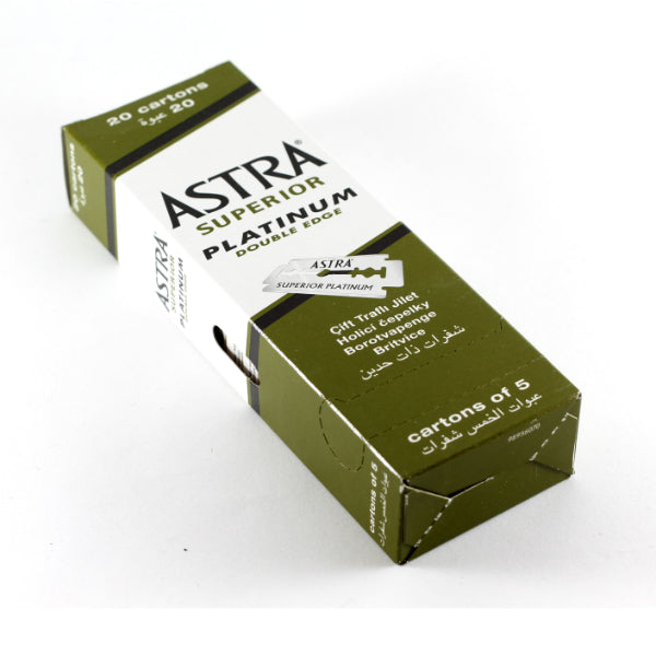 100 Astra Double Edge Razor Blades - Premium Stainless Steel Shaving Blades for Men (Made in India) - Perfect for Wet Shaving, Barber Shops & Home Grooming Kits